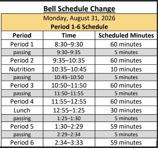 schedule 
